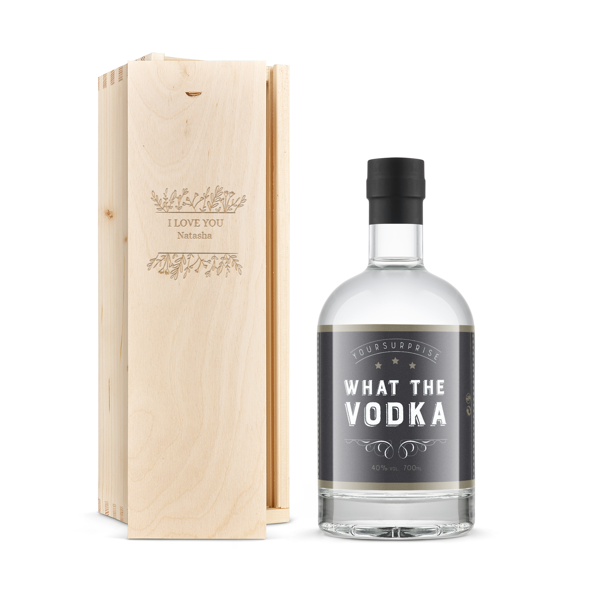 YourSurprise vodka in engraved case