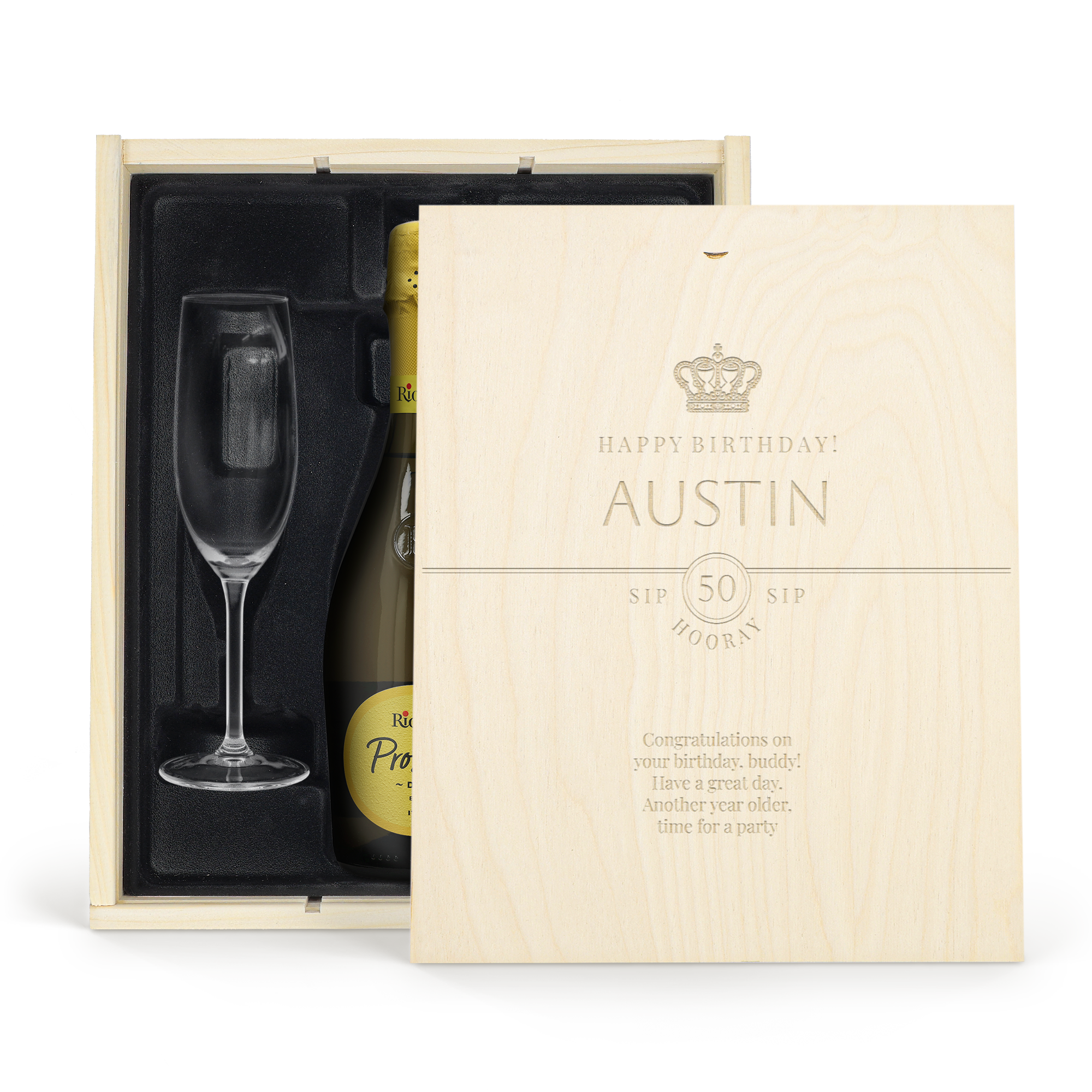 Personalised Champagne gift set - Riondo Proscecco Spumante