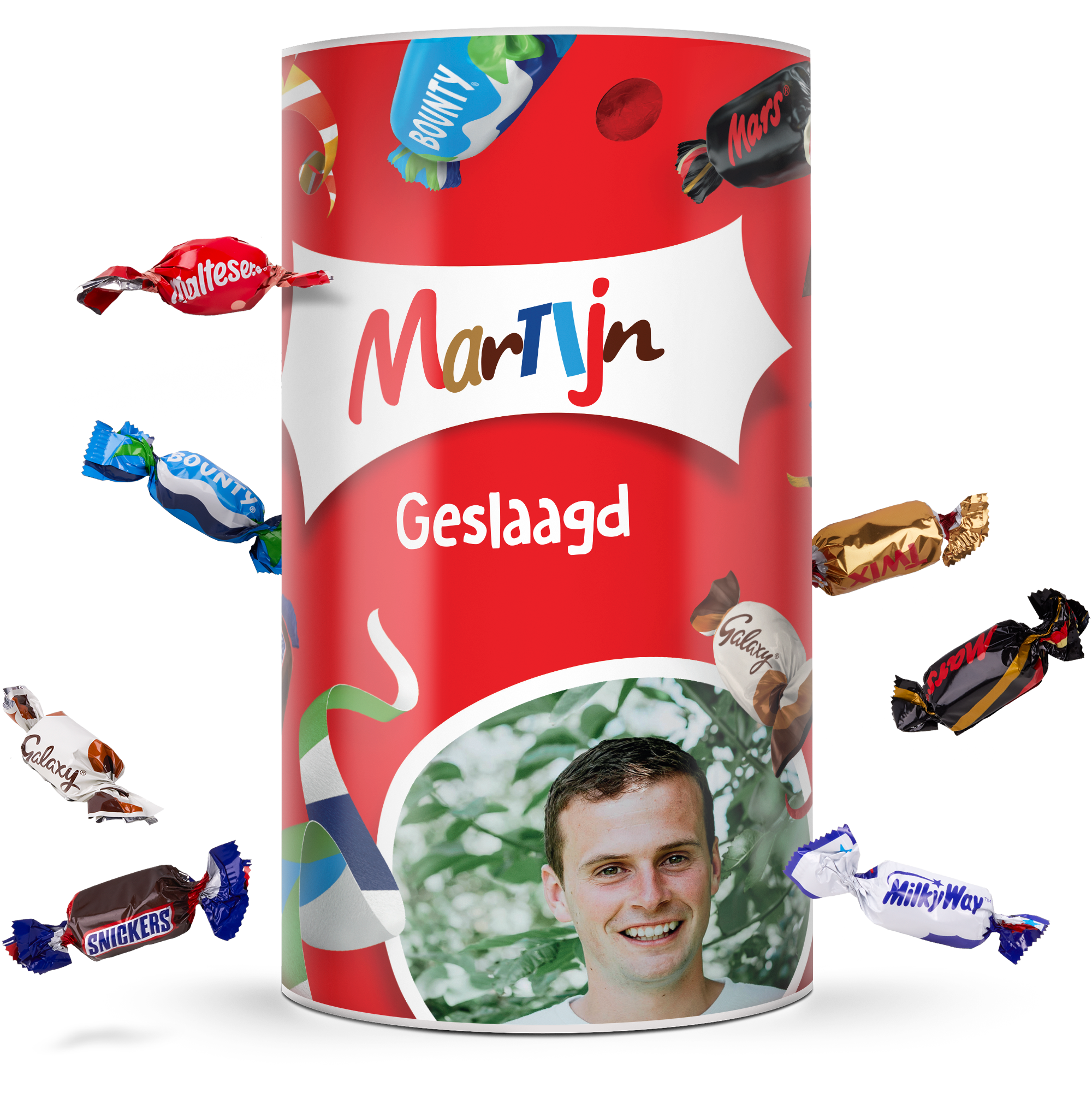 Celebrations XL chocolade cadeauverpakking met naam en foto