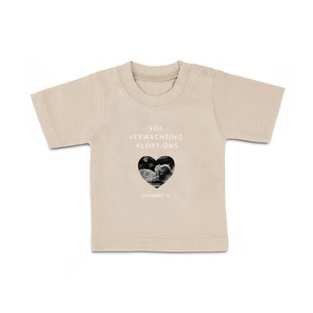 Baby T-shirt - Korte mouw - Beige - 62/68