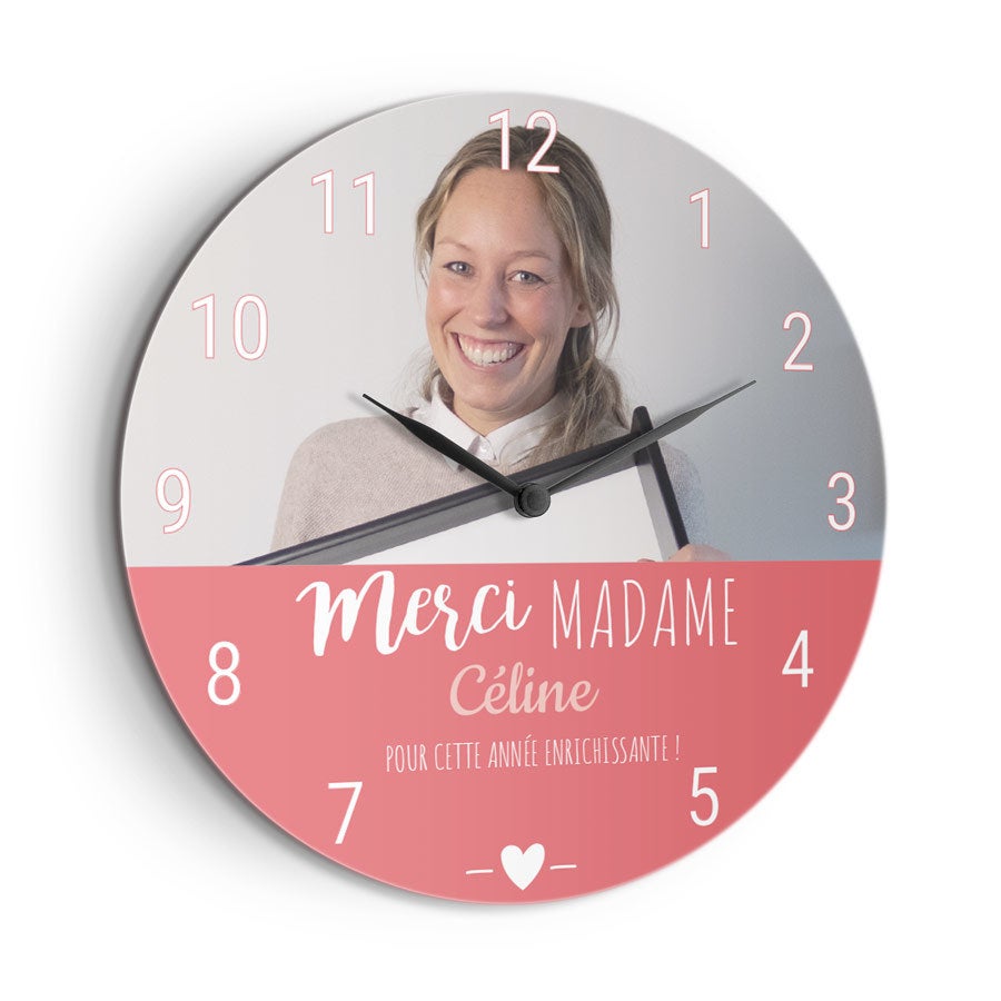 Horloge maîtresse/maître d'école personnalisée