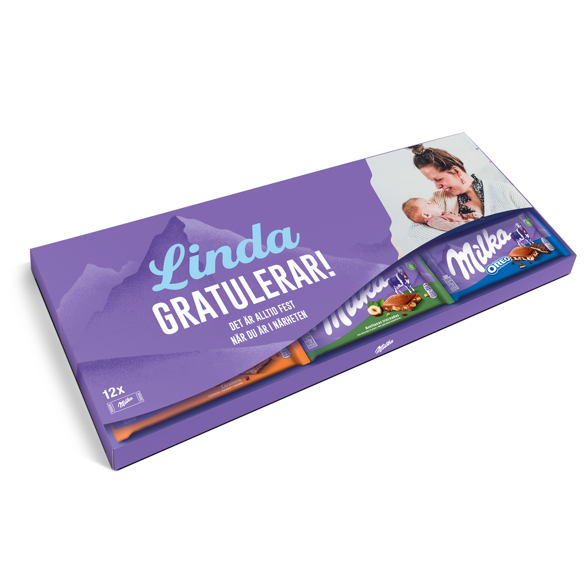 Mega Milka med tryckt namn