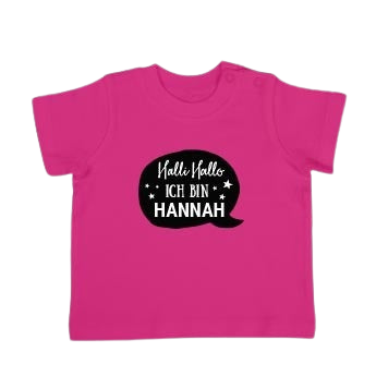Baby T-Shirt bedrucken- Kurzarm - Fuchsia - 50/56