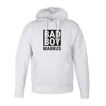 Hoodie bedrucken - Herren - Grau - XXL