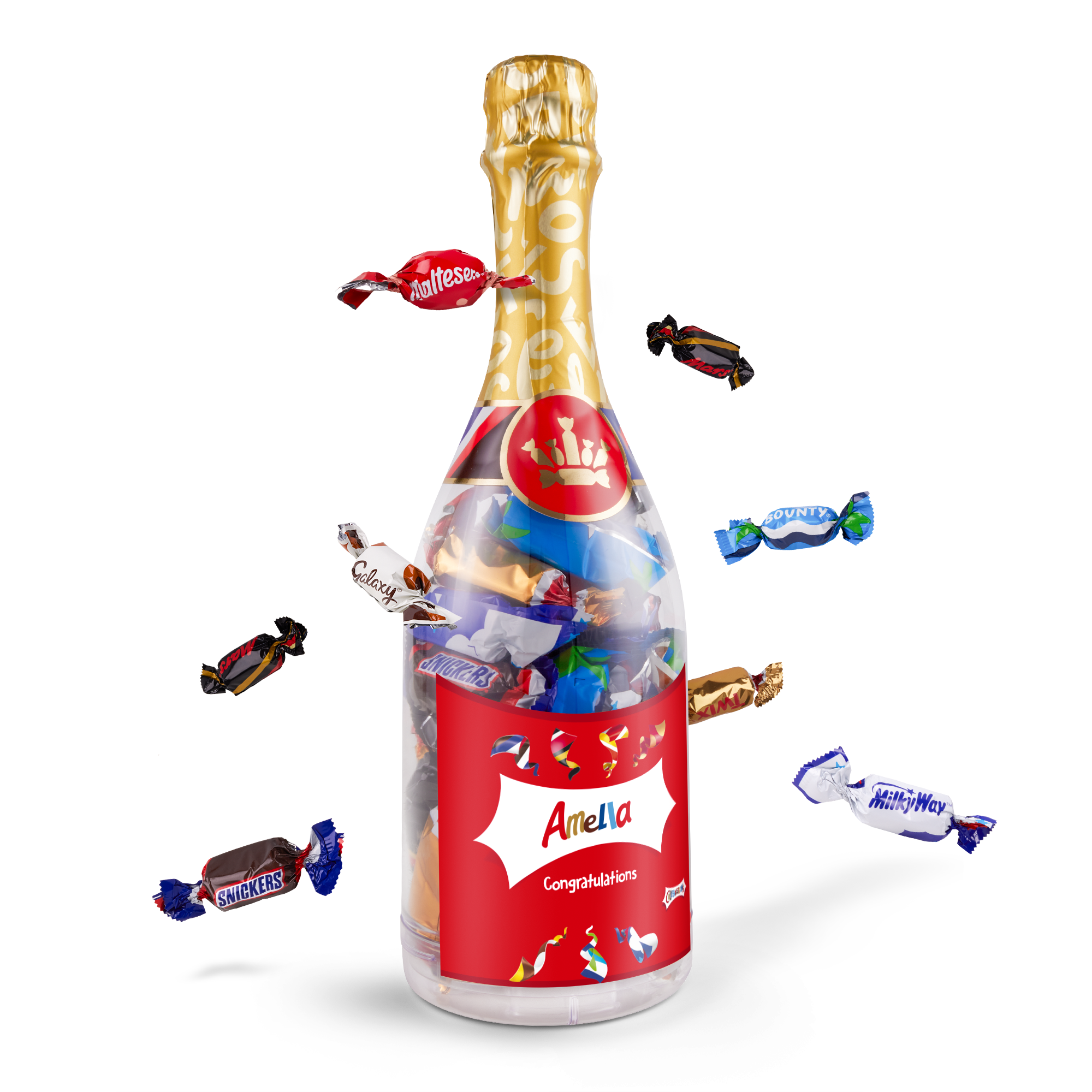 Celebrations bottle with personalised label