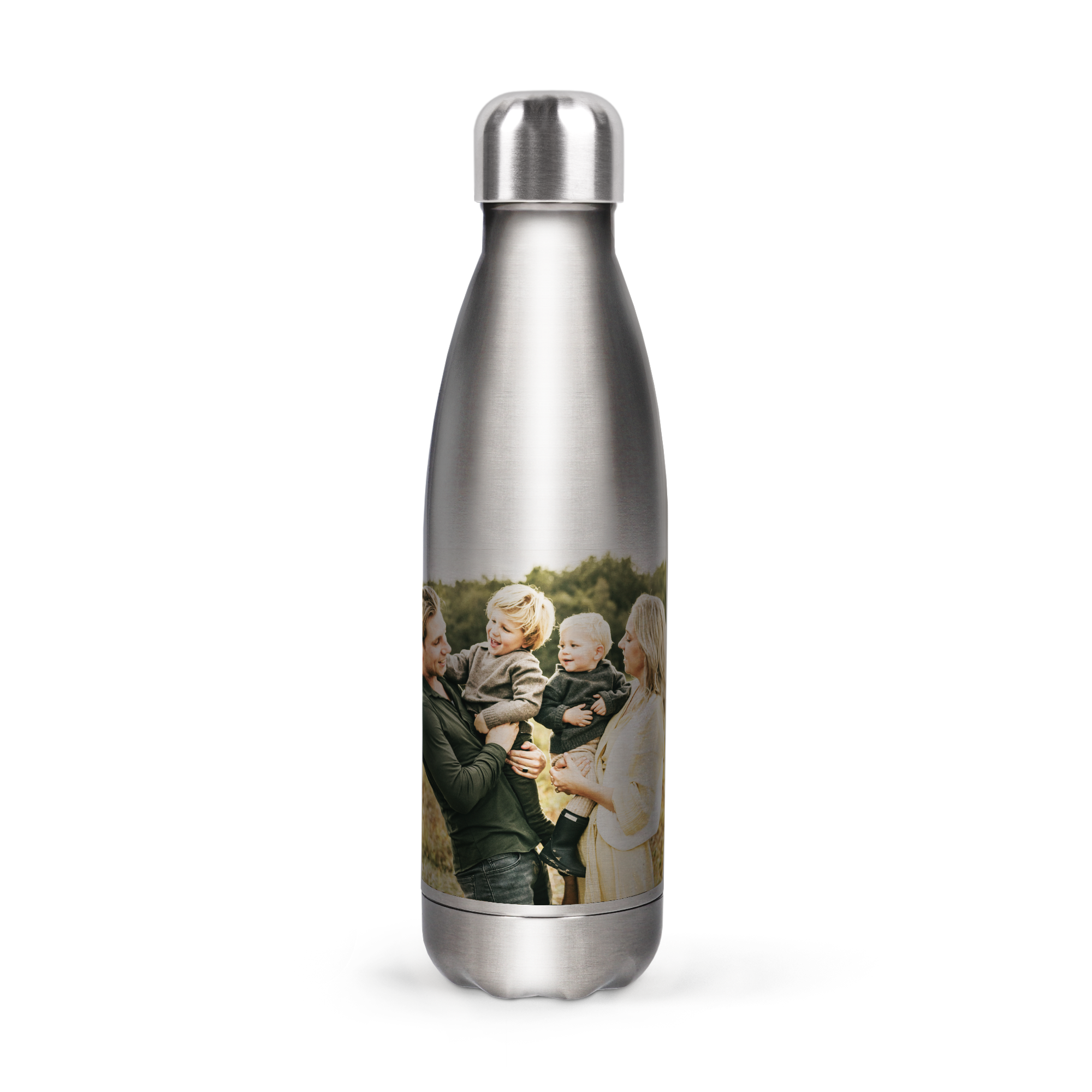 Botella de agua con foto