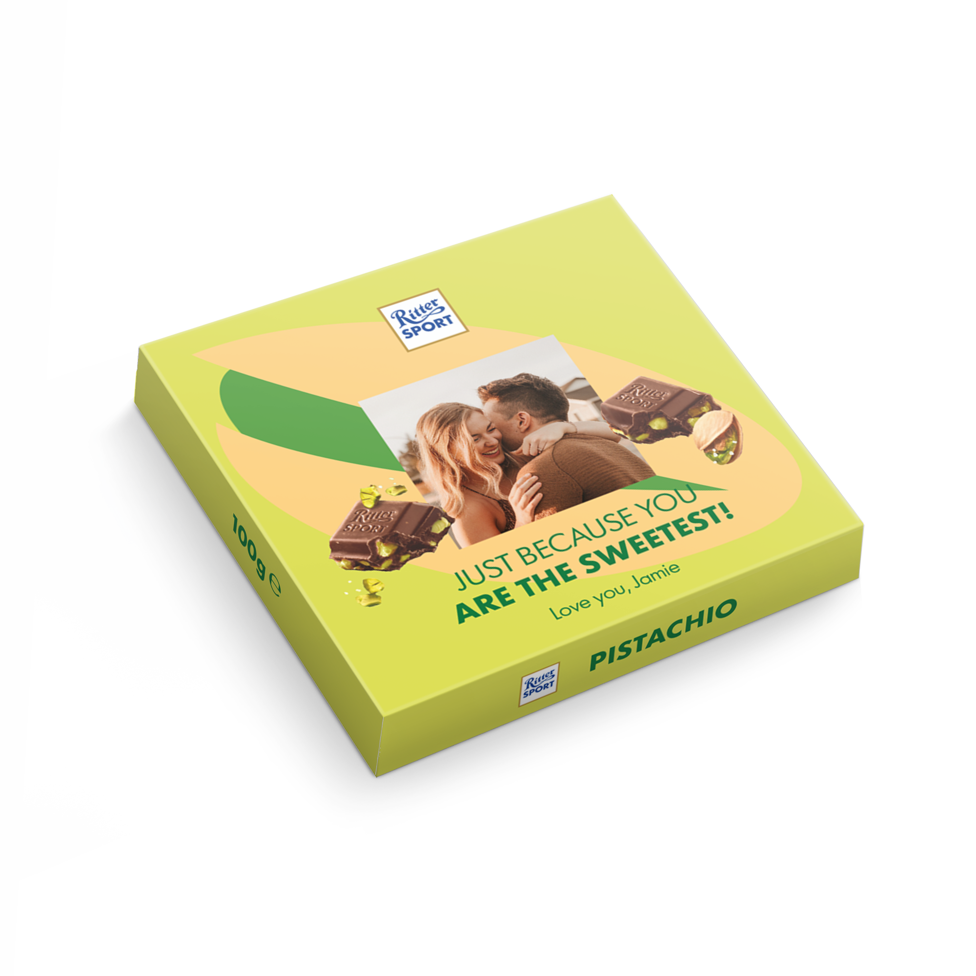 Personalised Ritter Sport chocolate - Pistachio