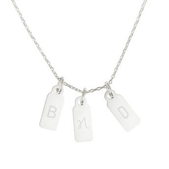 Sølvhalskæde med forbogstav – 3 vedhæng