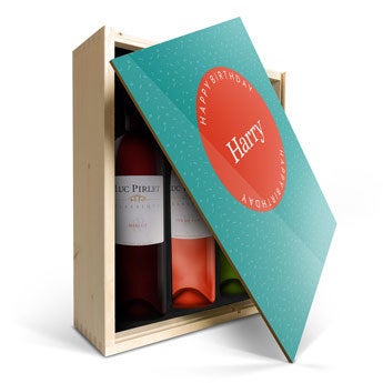 Luc Pirlet Merlot, Sauvignon Blanc y Syrah - en caja impresa