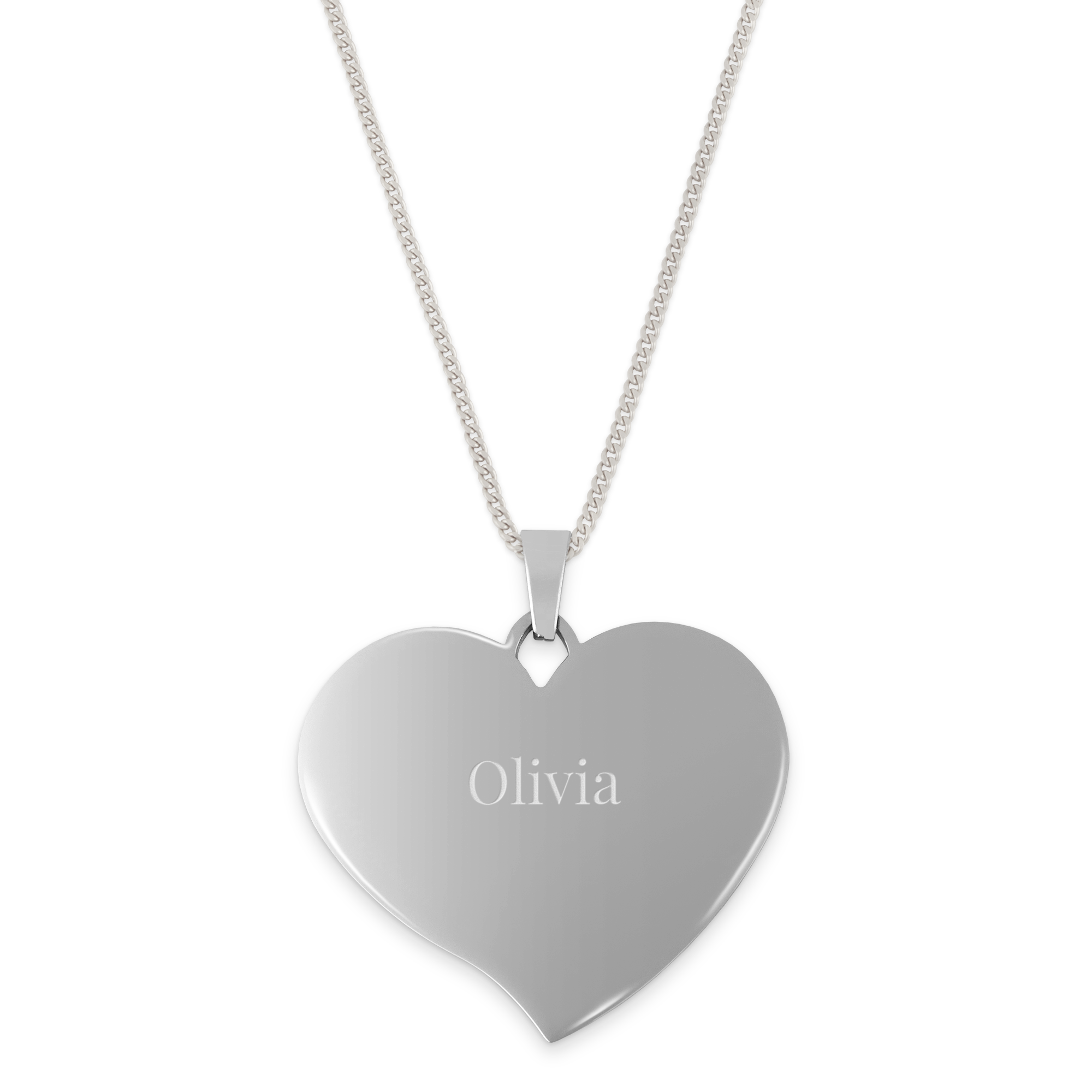 Engraved heart necklace large