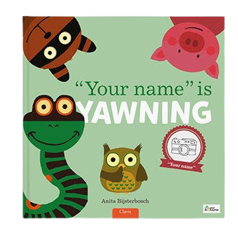 Personalised children's book - Everyone is Yawning - XXL flip-up book - Hardcover
