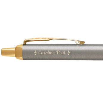  Stylo à bille Parker IM personnalisé - Gaucher (métal brossé)