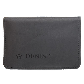 Leather bank card holder - Black