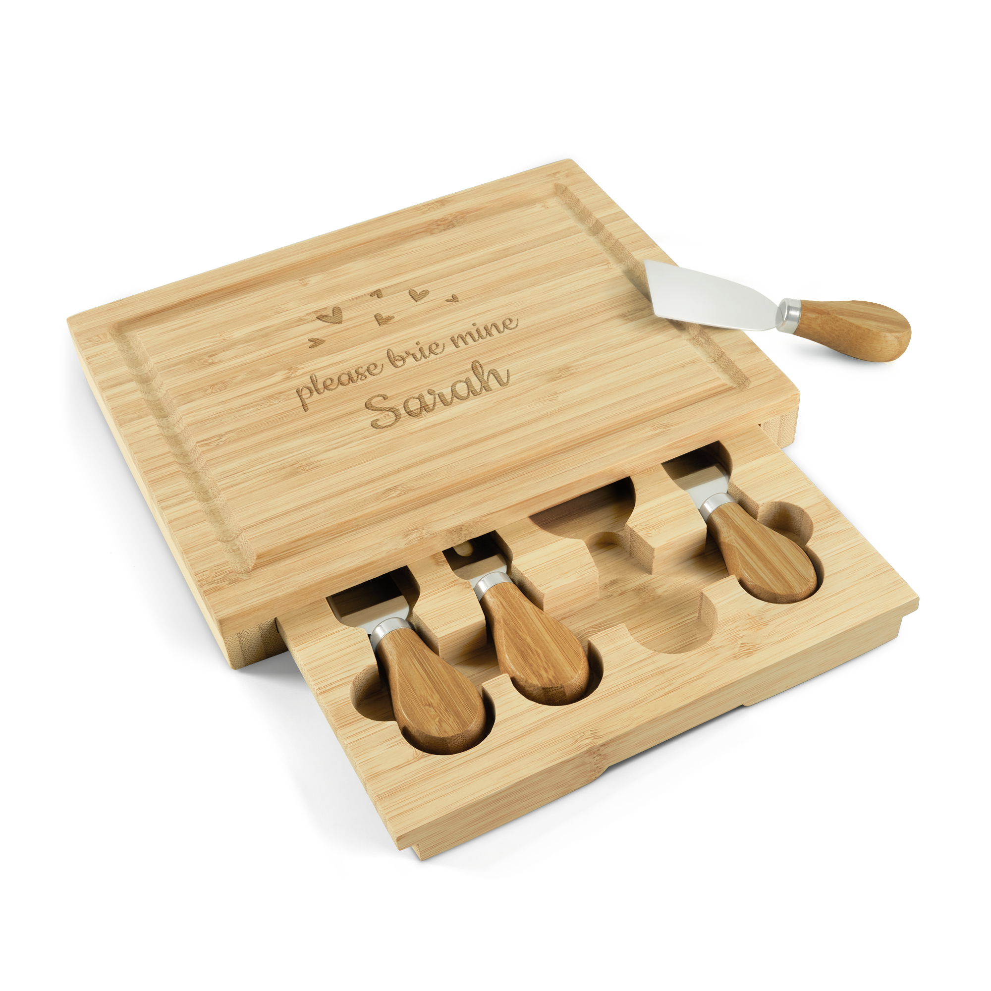 Personalizowana bambusowa deska do serów z nożami