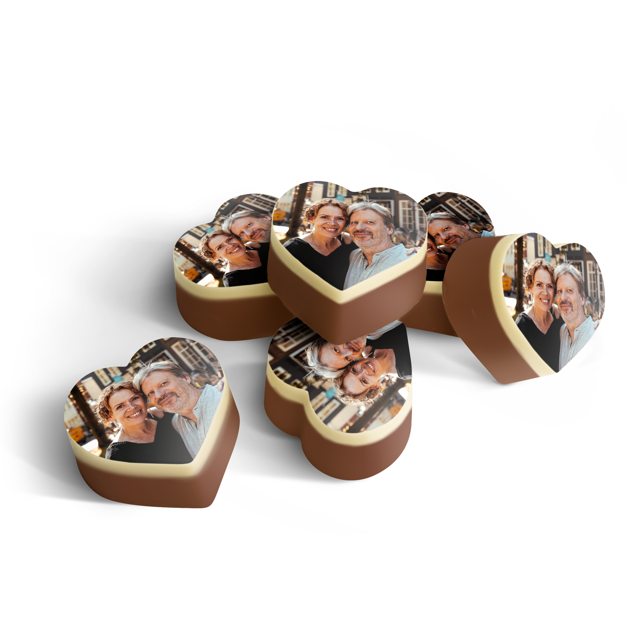 Chocolats personnalisés - Coeur massif - 12 pièces
