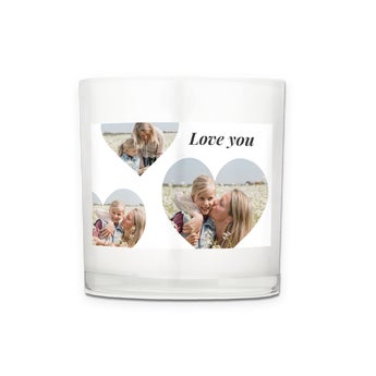 Svečka za materinski dan v steklu - 8 x 9 x 9 cm