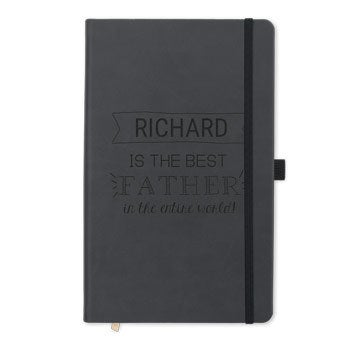Father's Day notebook - engraved - Black