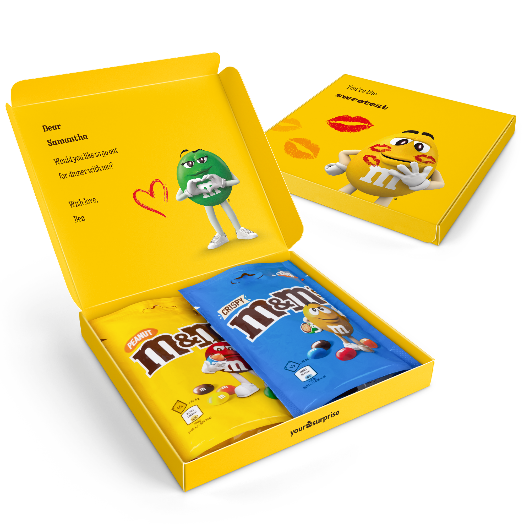 Personalizovaná darčeková krabička s čokoládou M&M's