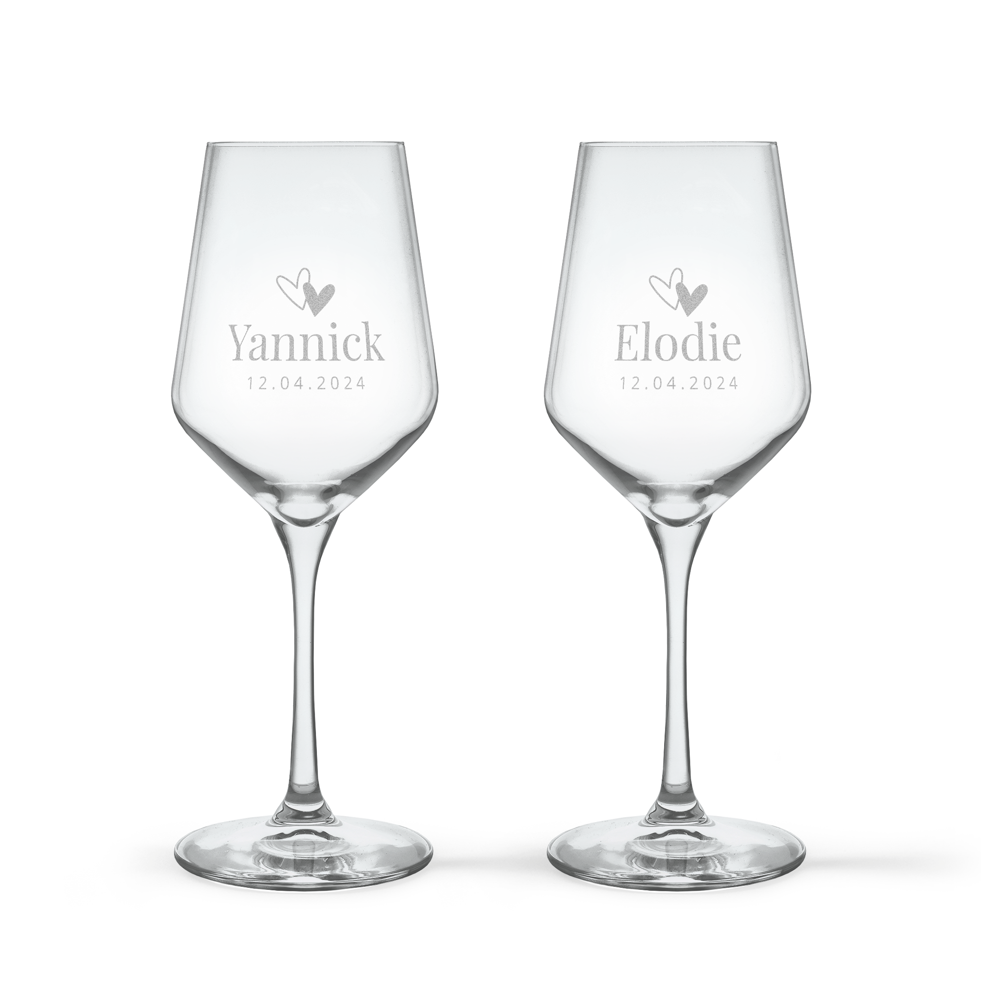 Verre à vin blanc personnalisé - Verre en cristal - 2 pièces
