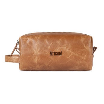 Trousse de toilette en cuir