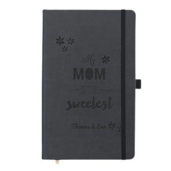 Personalised notebook - Mother's Day - Black - Engraved