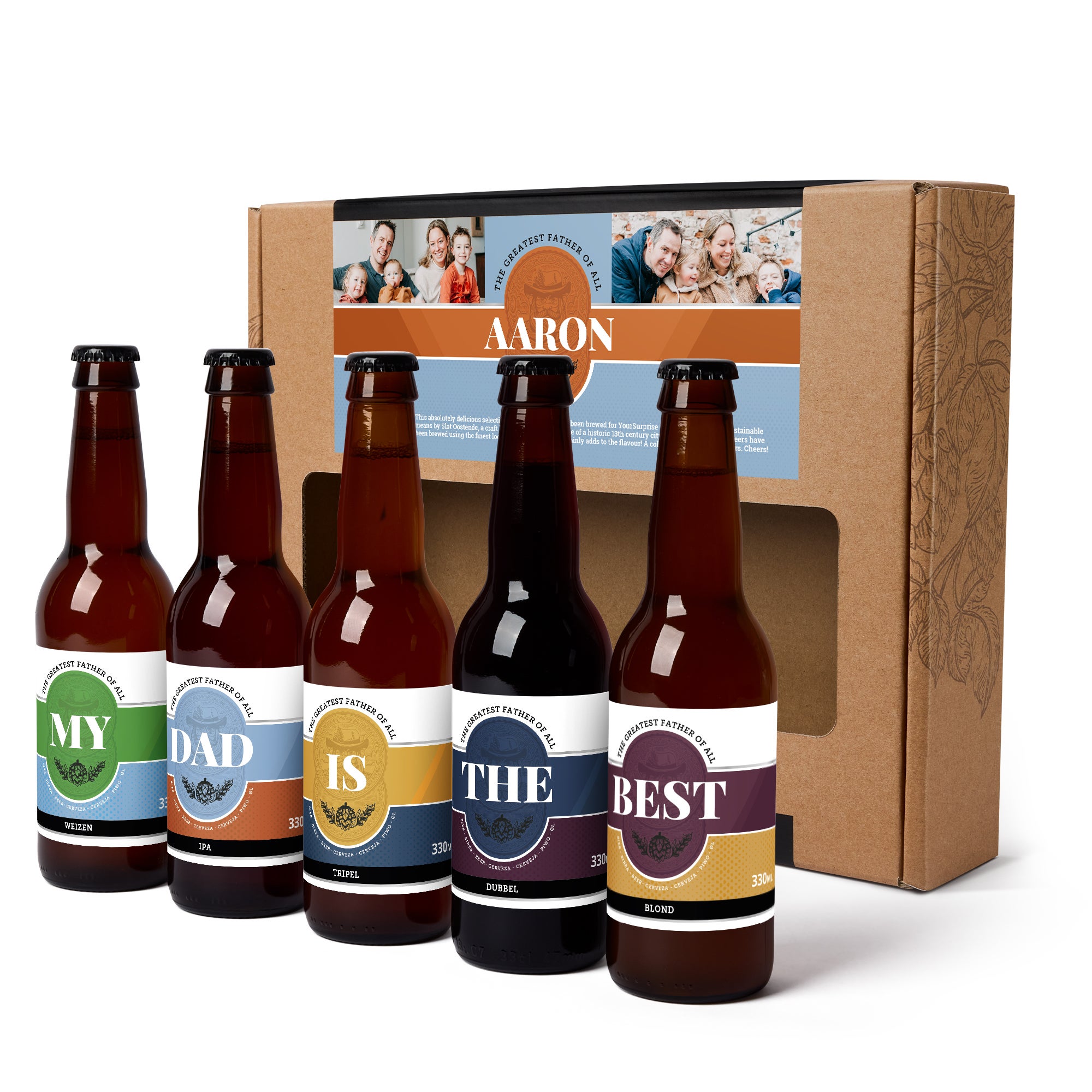 Beer gift set with labels