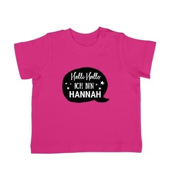 Baby T-Shirt bedrucken- Kurzarm - Fuchsia - 50/56