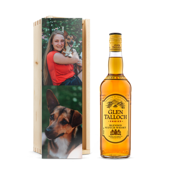 Glen Talloch whisky in personalised case