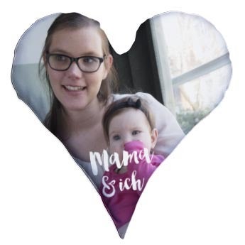 Muttertag Herzkissen bedrucken - Samt 80x80