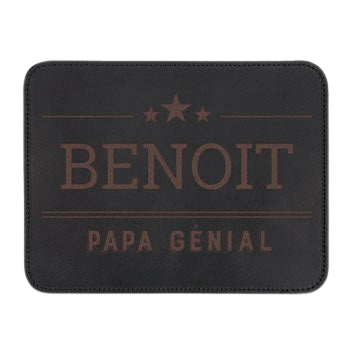 Tapis de souris personnalisé en cuir - Noir