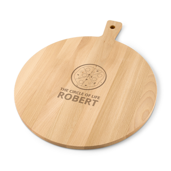 Engraved wooden pizza board - Beech - Round 