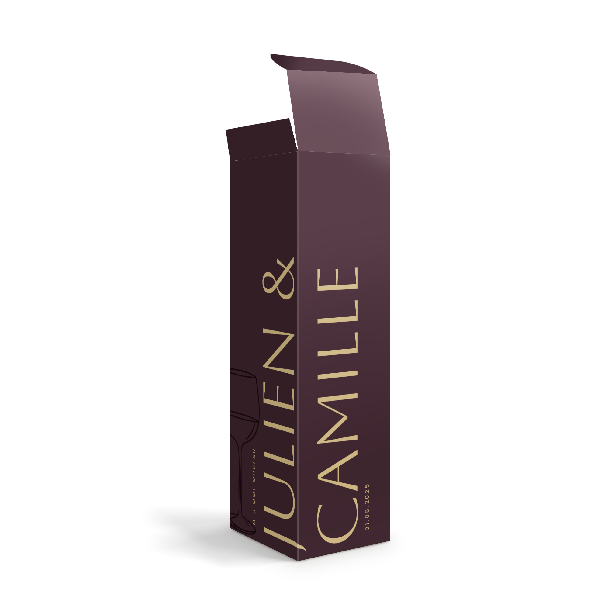 Coffret carton pour bouteille champagne personnalisé