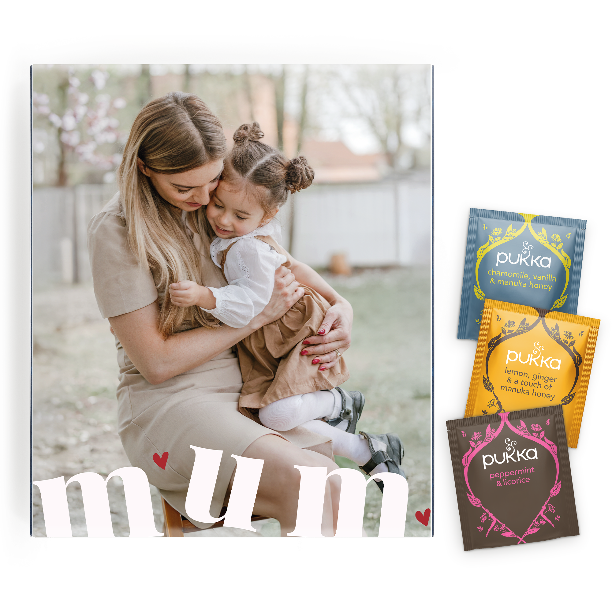 Personalised tea box with 45 Pukka tea bags