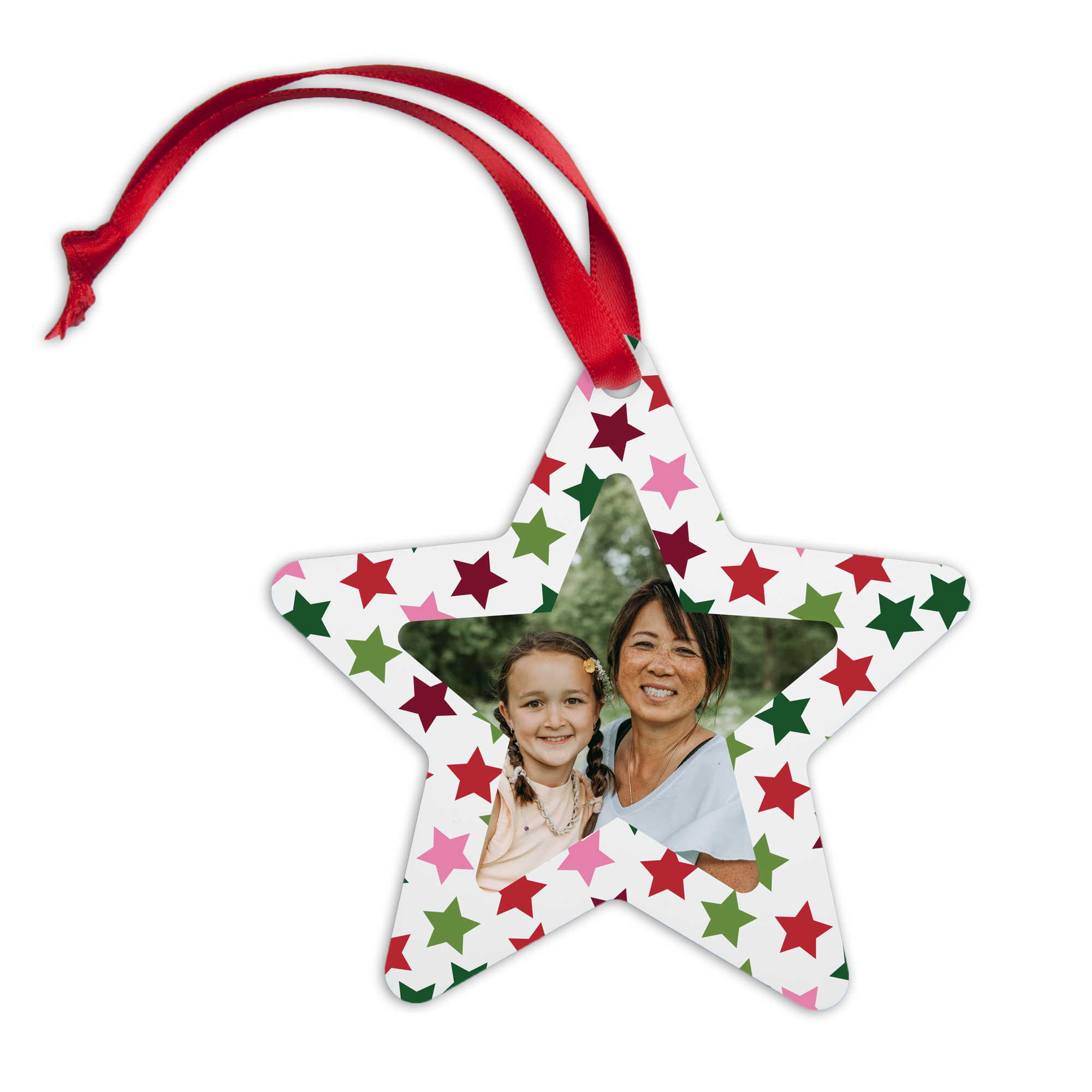 Juletræspynt med billede - Stjerne (4 stk)