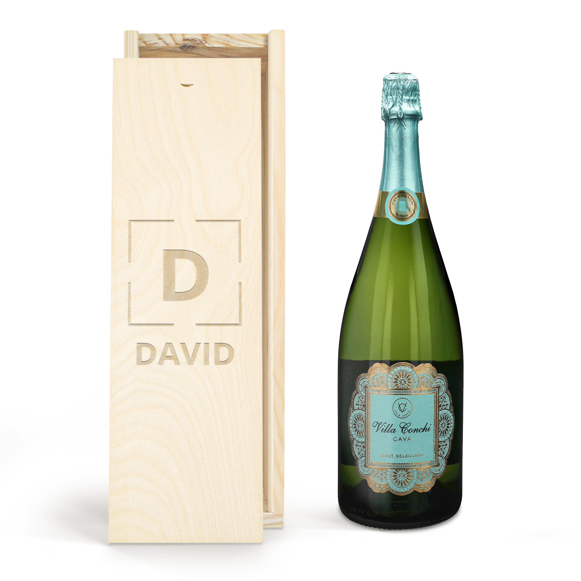 Coffret Cava Villa Conchi - Magnum 1,5L - Couvercle gravé