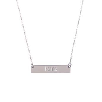 Zilveren ketting met naam - Horizontale bar