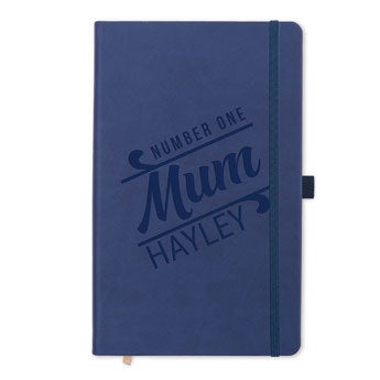 Personalised notebook - Mother's Day - Blue - Engraved