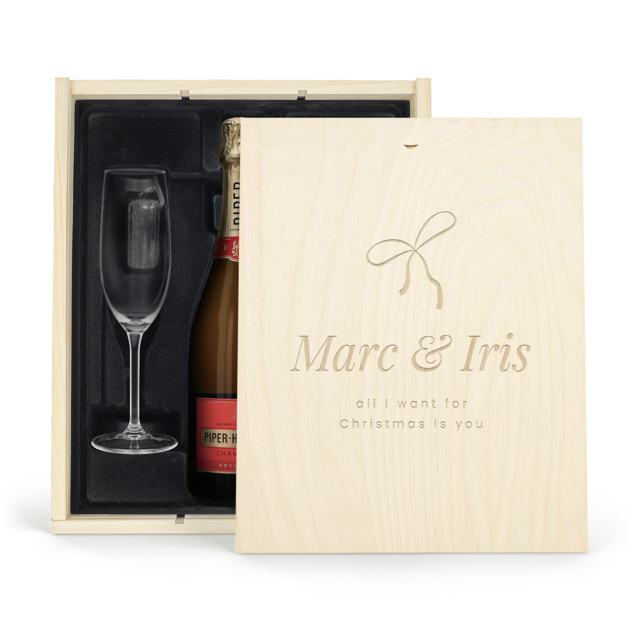 Coffret champagne personnalisé - Piper Heidsleck Brut - 750 ml - avec flûtes