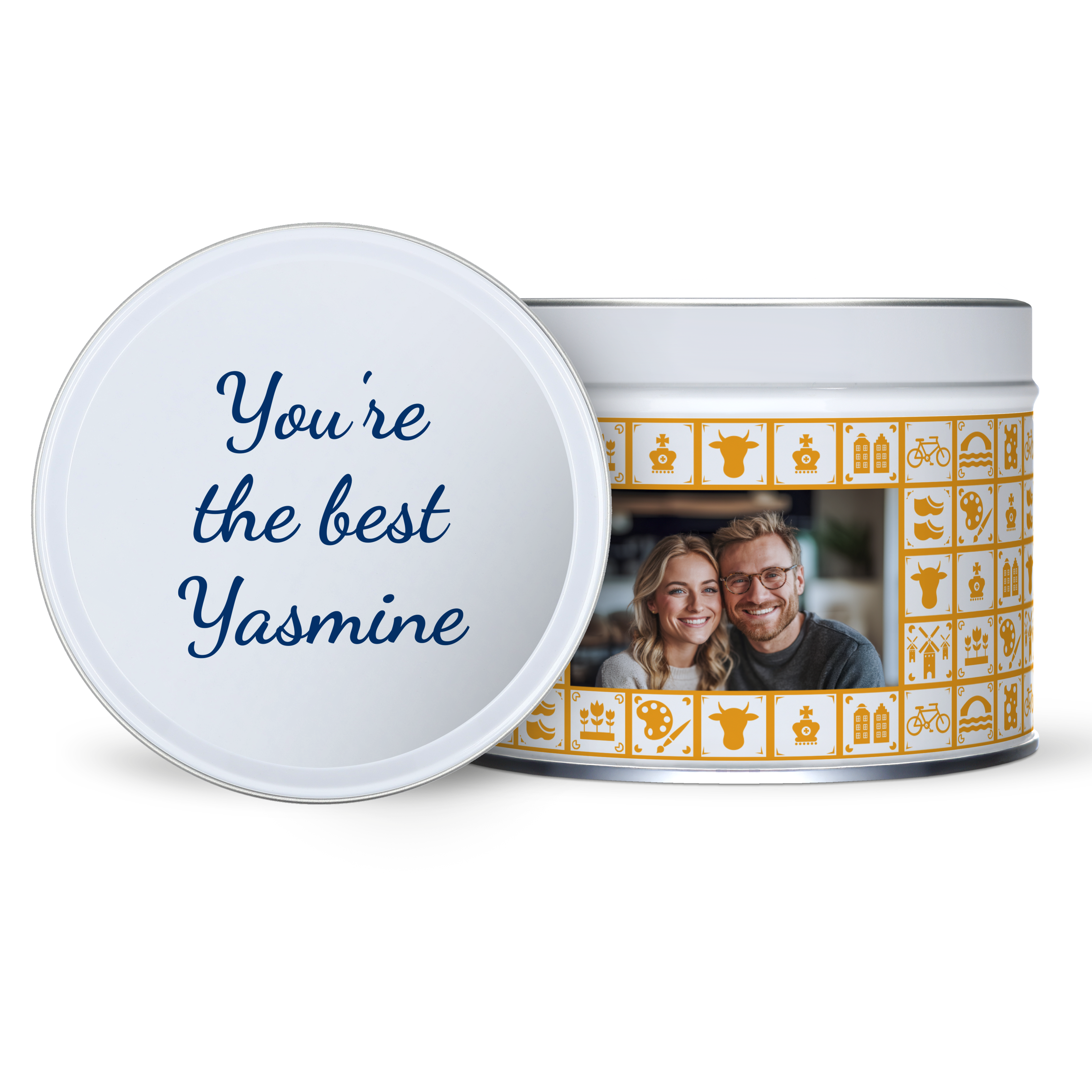 Stroopwafels in gepersonaliseerd blik - Rond