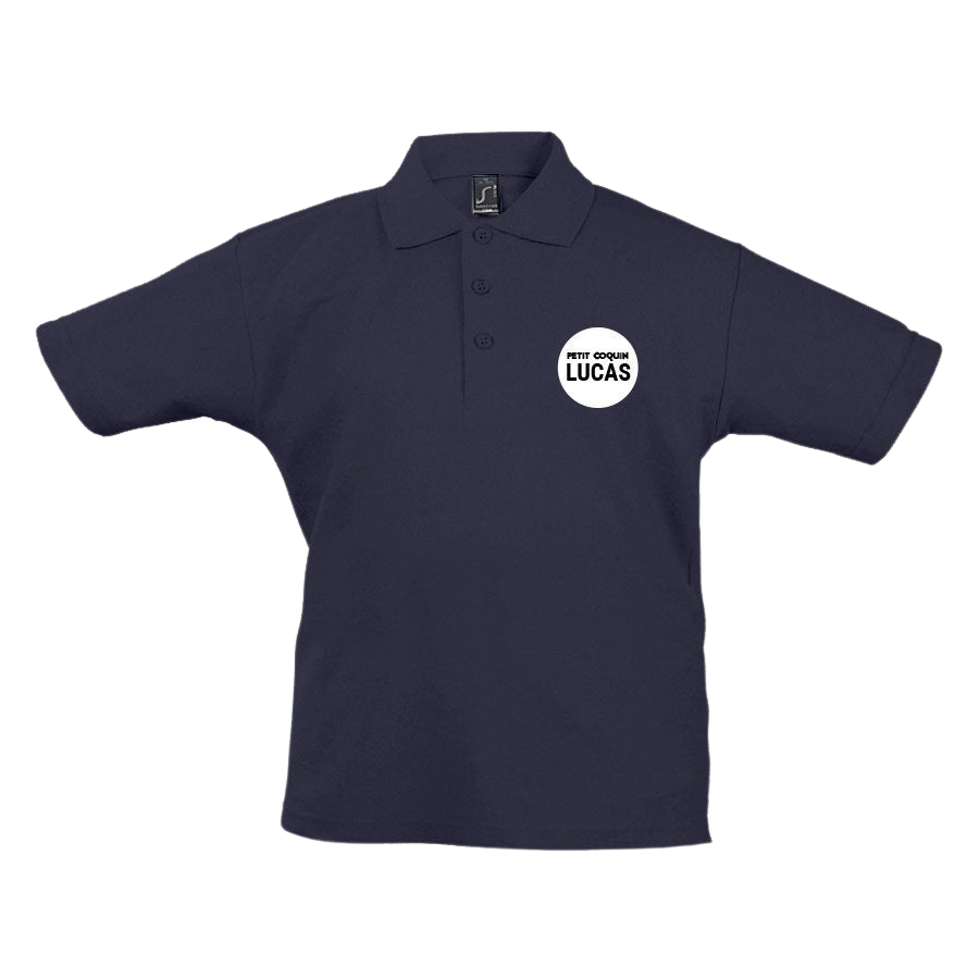 Polo personnalisé - Enfant - Bleu marine - 6 ans