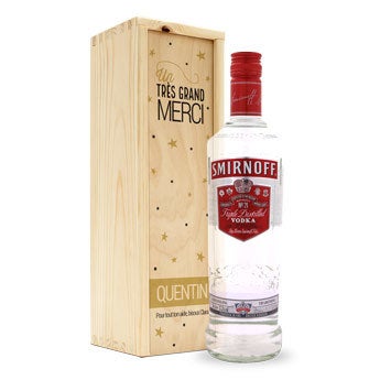Vodka Smirnoff personnalisée - Coffret gravé