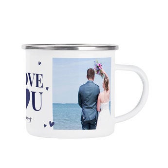 Emaille Tasse mit Foto - Liebe