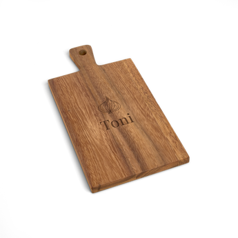 Dřevěný servírovací talíř - týk - obdélník - portrét (S)