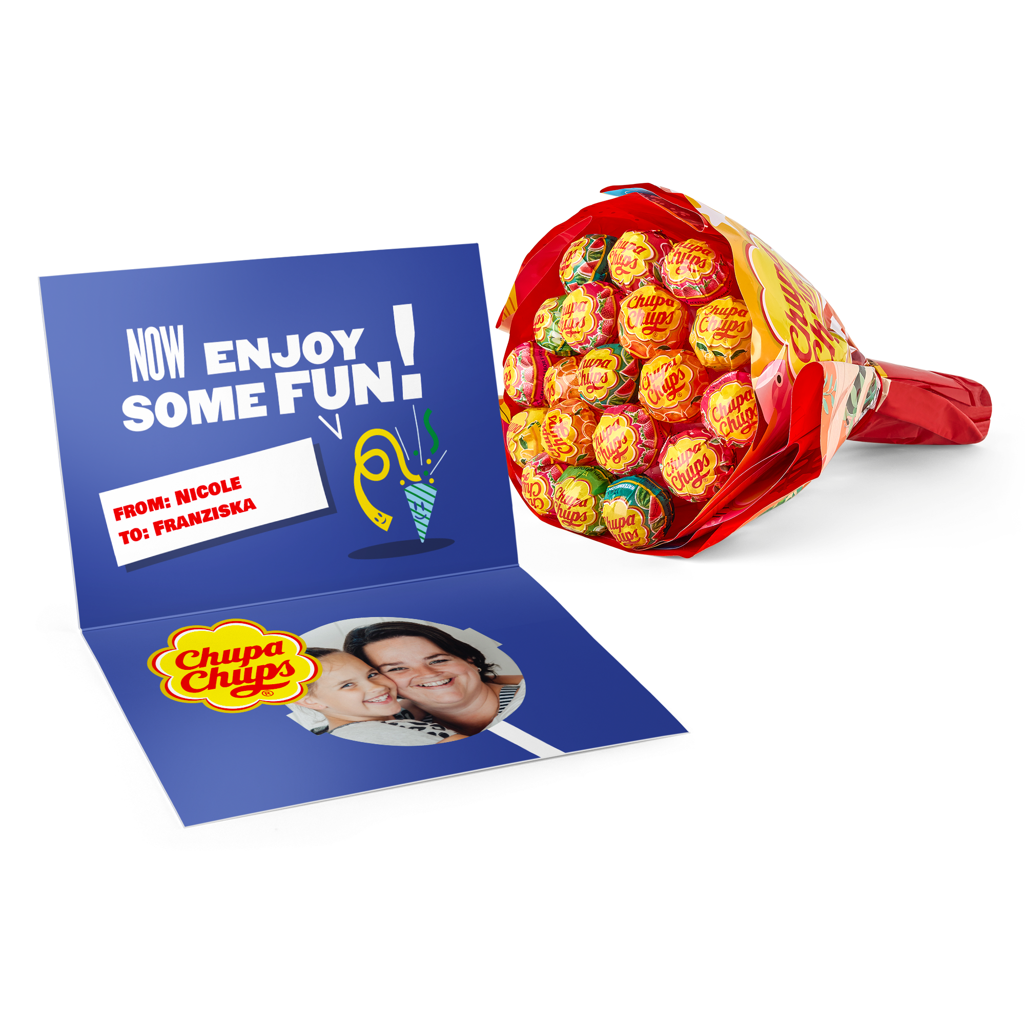 Chupa Chups Blumenstrauß mit personalisierter Karte