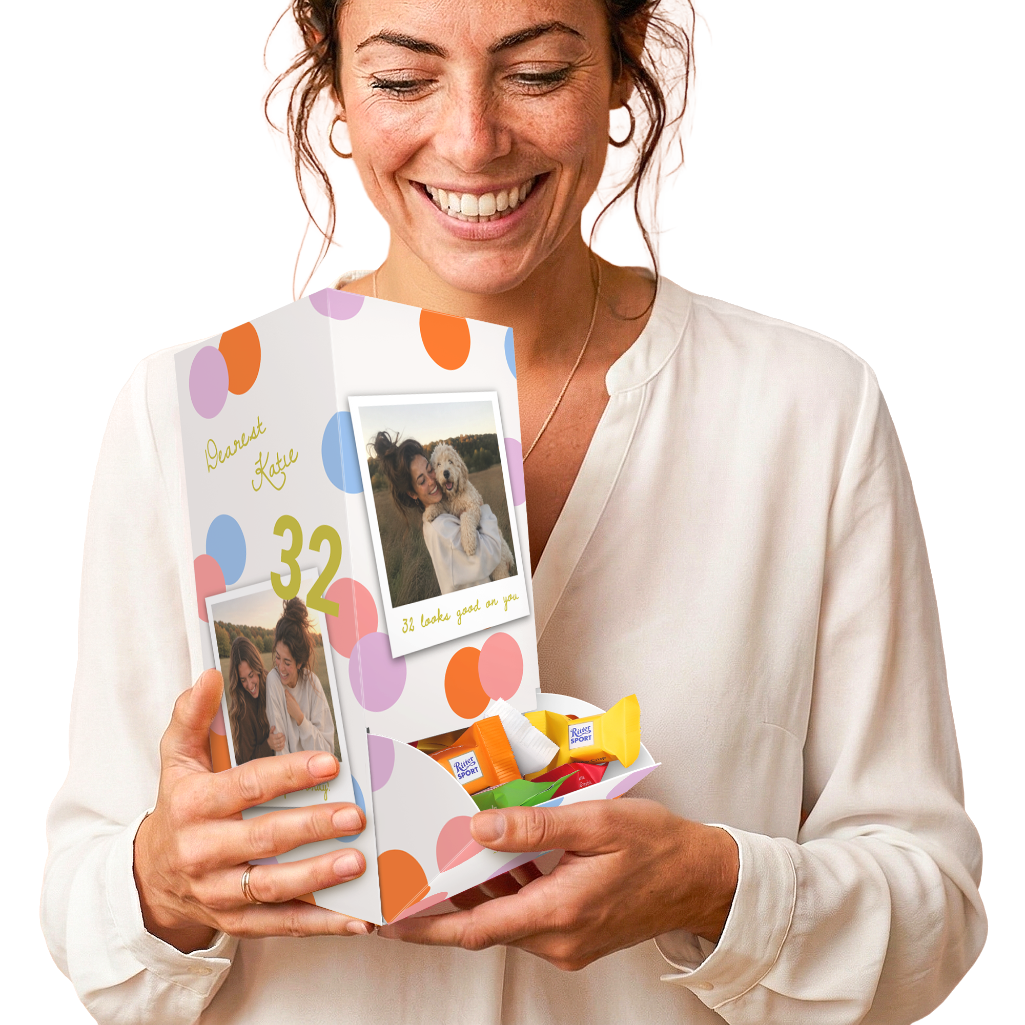 Personalised chocolate dispenser with Ritter Sport Mini Mix 