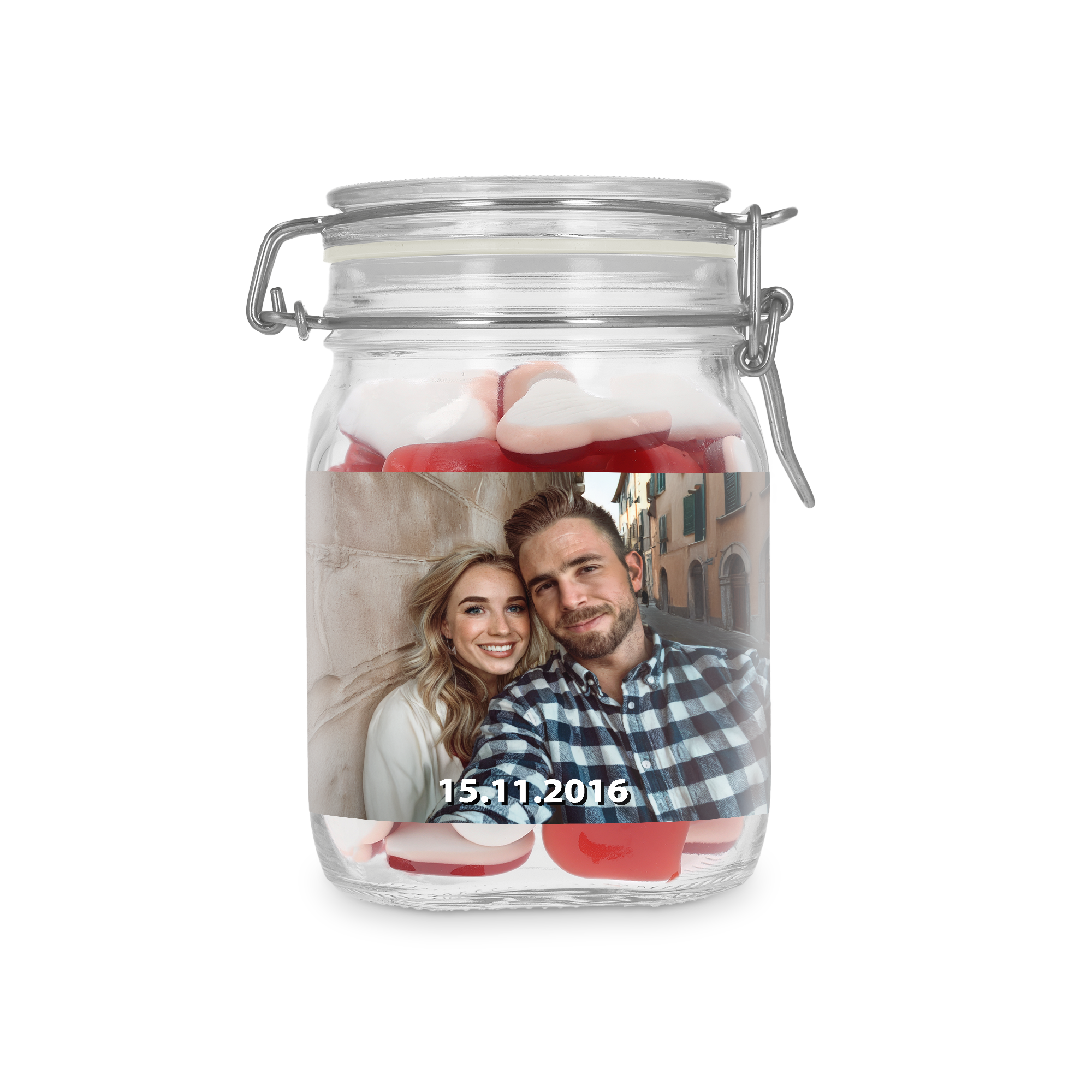 Personalised sweet jar - 1L - Hearts