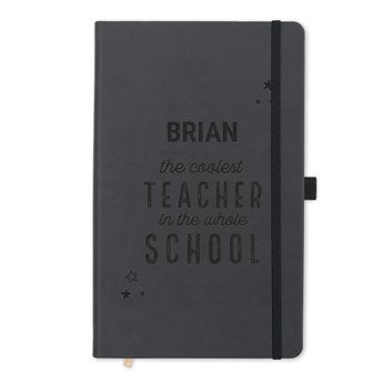 Personalised notebook - Teacher - Black - Engraved