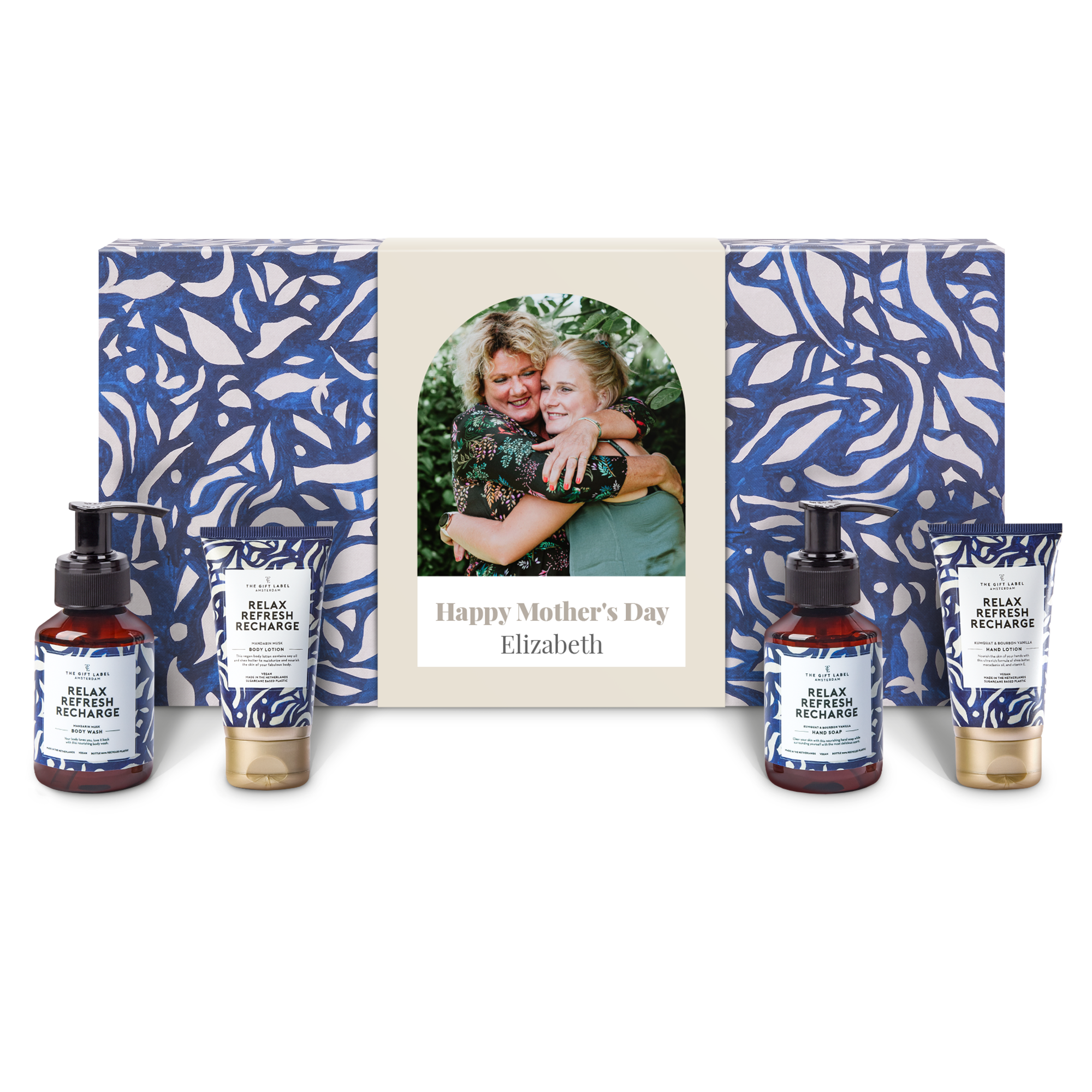 The Gift Label wellness gift set in personalised gift box - Relax Refresh Recharge
