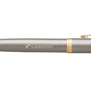 Personalised fountain pen - Parker - IM - Brushed metal - Left-handed