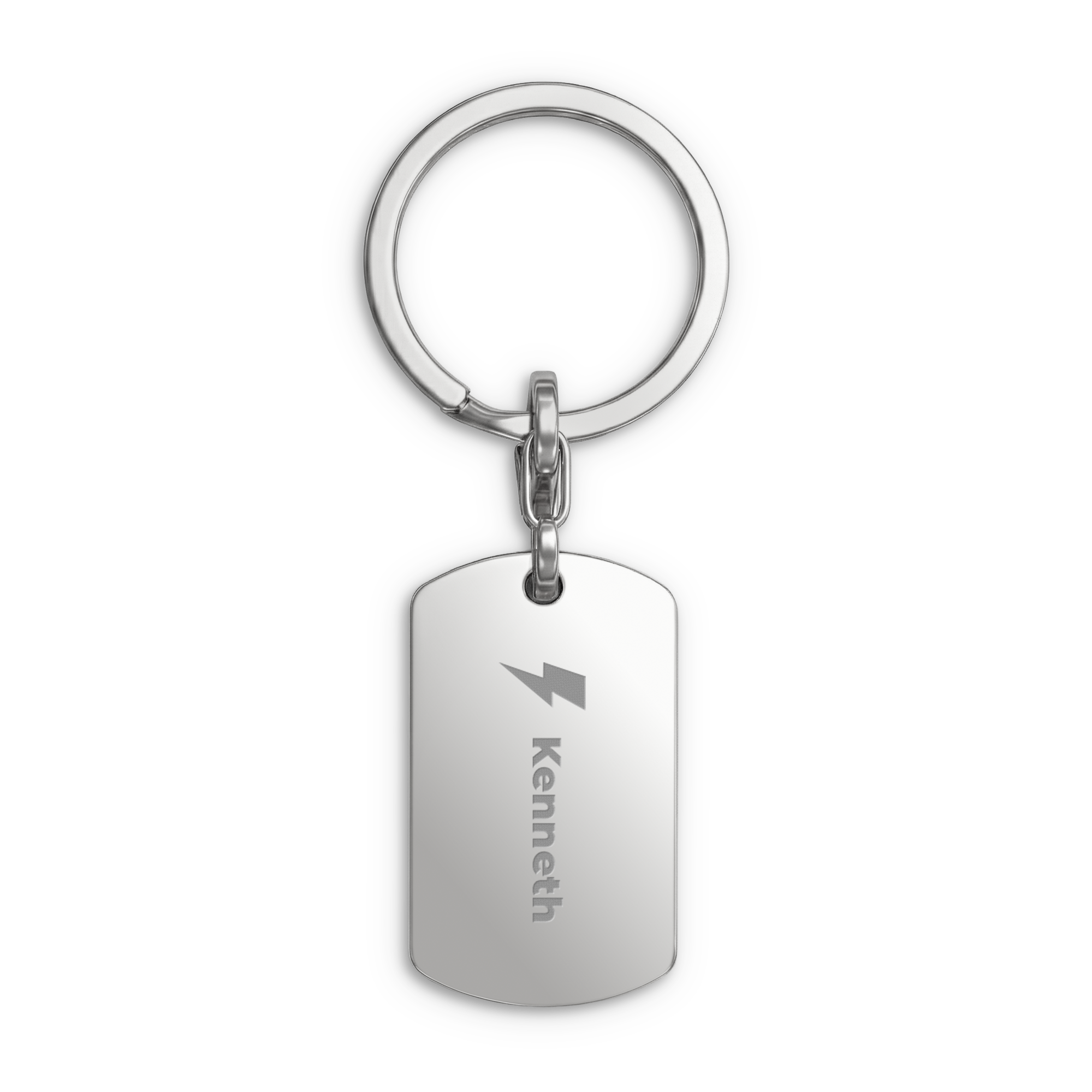 Engraved key ring- Dog Tag - Silver